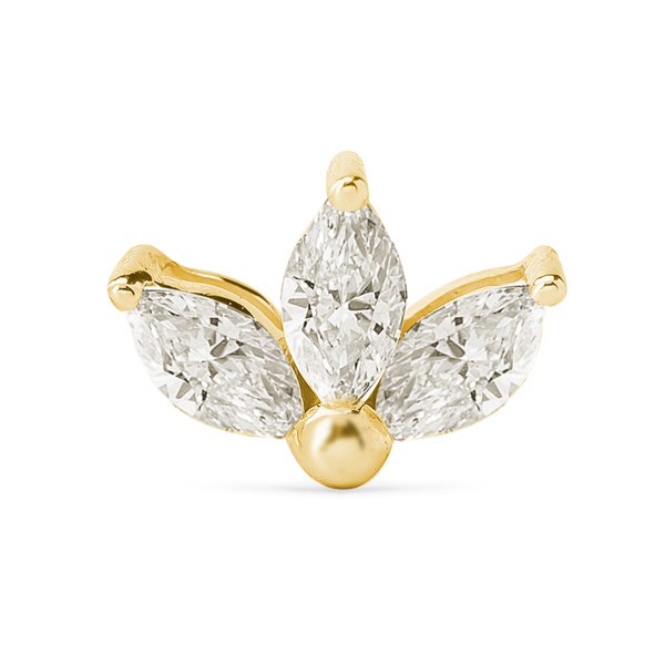 Lotus Small Stud Earrings Yellow Gold