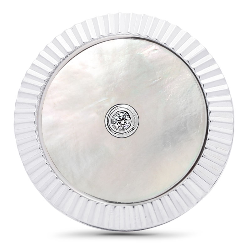Lining Cufflinks Mother Of Pearl with Two Diamonds