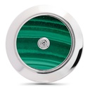 Plain Cufflinks Malachite with Two Diamonds