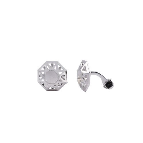 [GMCC687W] The Arabesque Eternity Plain Cufflinks in Sterling Silver