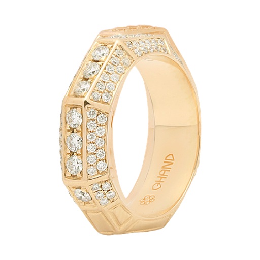[GAC755Y] Arabesque Full Diamond Ring Thick Yellow Gold