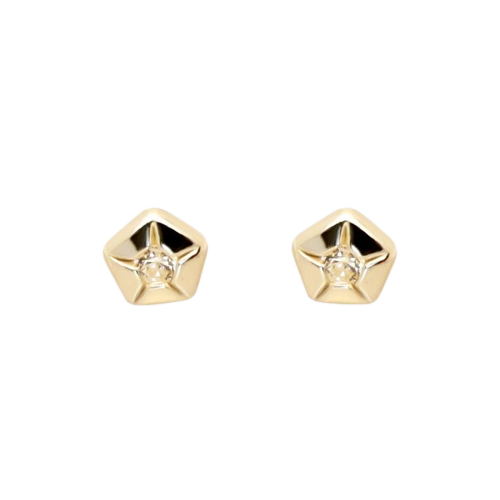 [GBC124P] Rose Gold Pentagon Earrings 0.110 cts