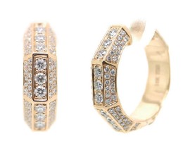 [GAC881Y] Arabesque Thick Full Diamond Earrings Yellow Gold